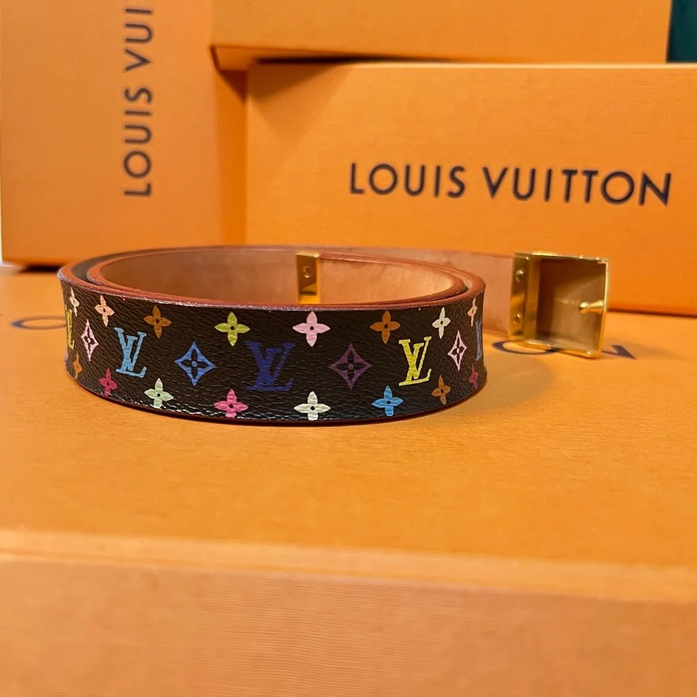Auth Louis Vuitton Belt • Authentic Vintage Takashi Murakami in Multicolor